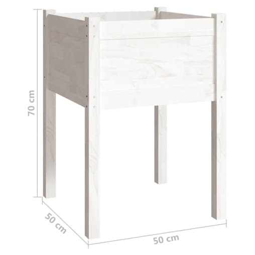 NNEVL Garden Planters 2 pcs White 50x50x70 cm Solid Pinewood