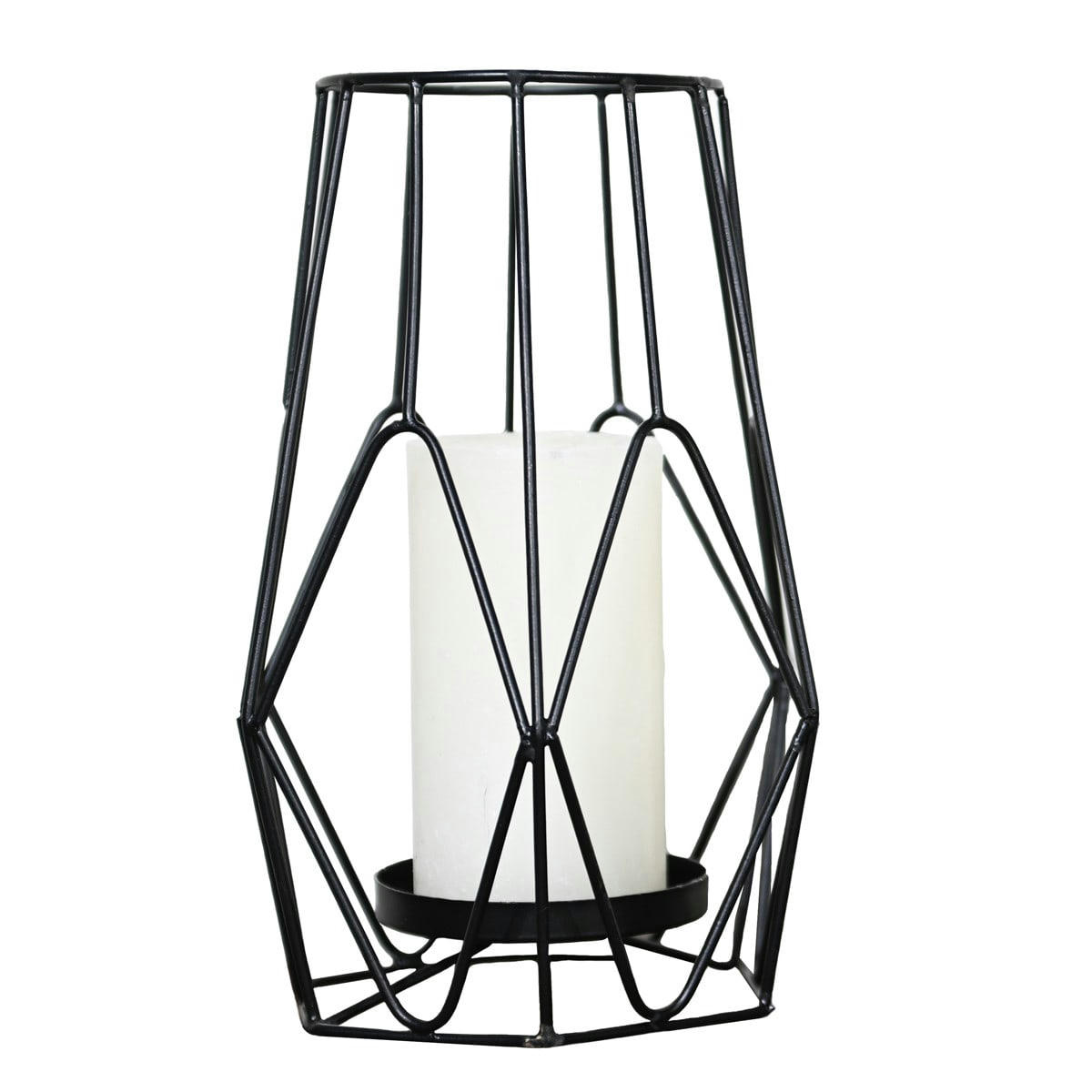 KEHRA BLACK - Photophore en métal 25 cm