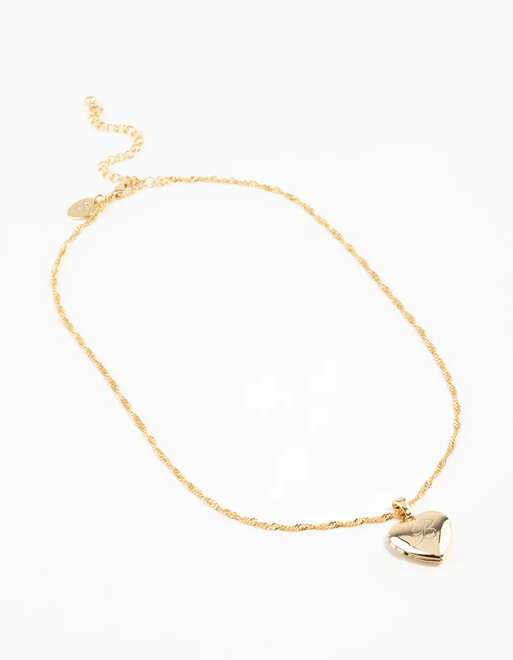 Gold Plated Heart Locket  Letter B Necklace