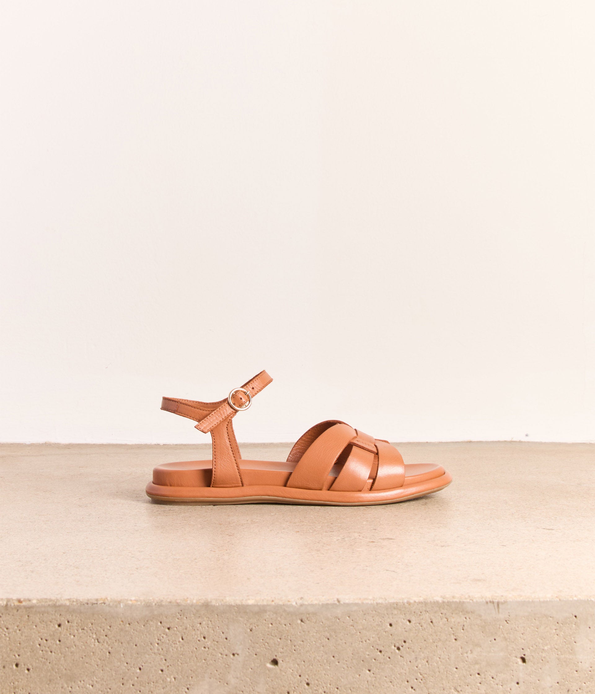 Sandales cuir cognac Velina