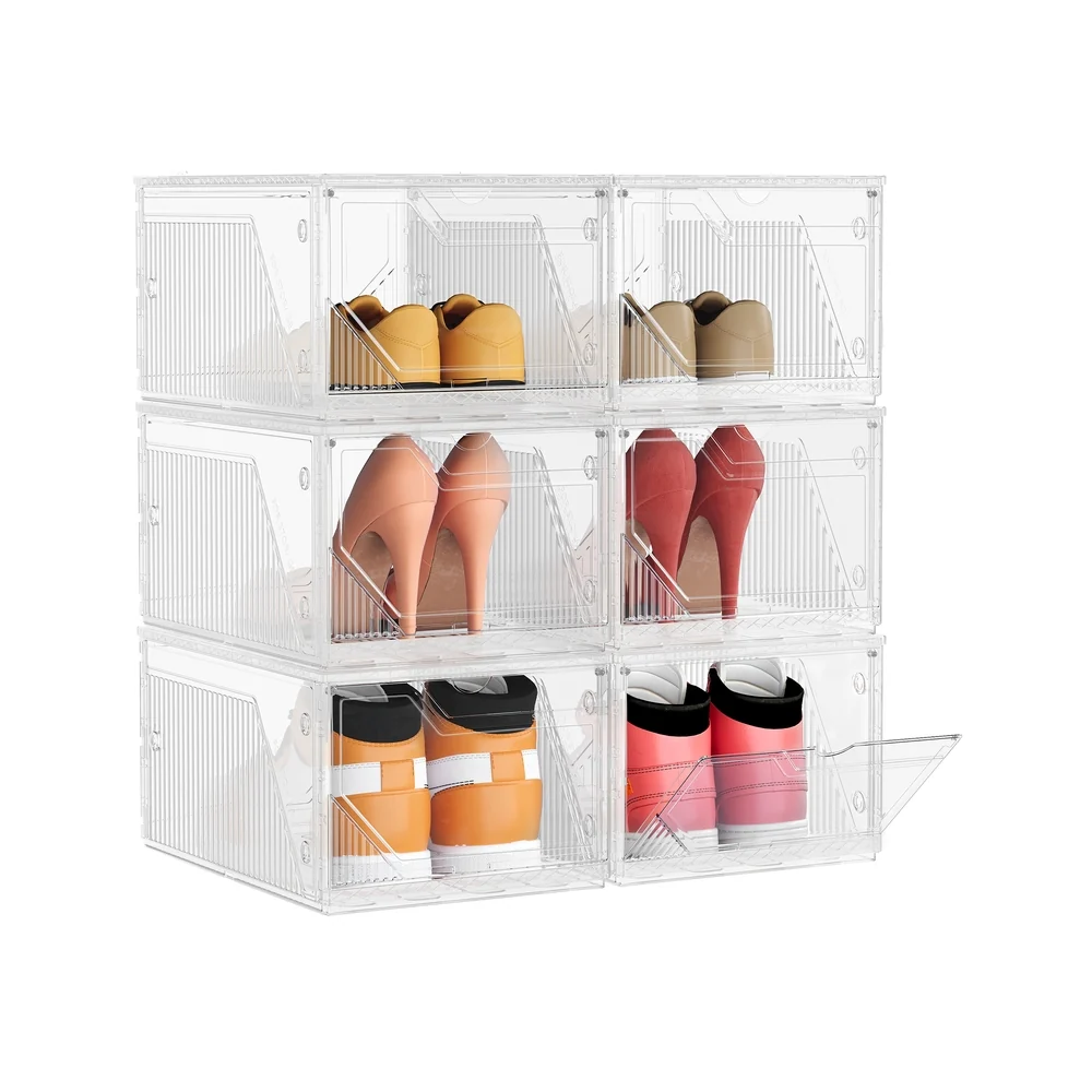 Boîtes à chaussures empilables avec porte magnétique