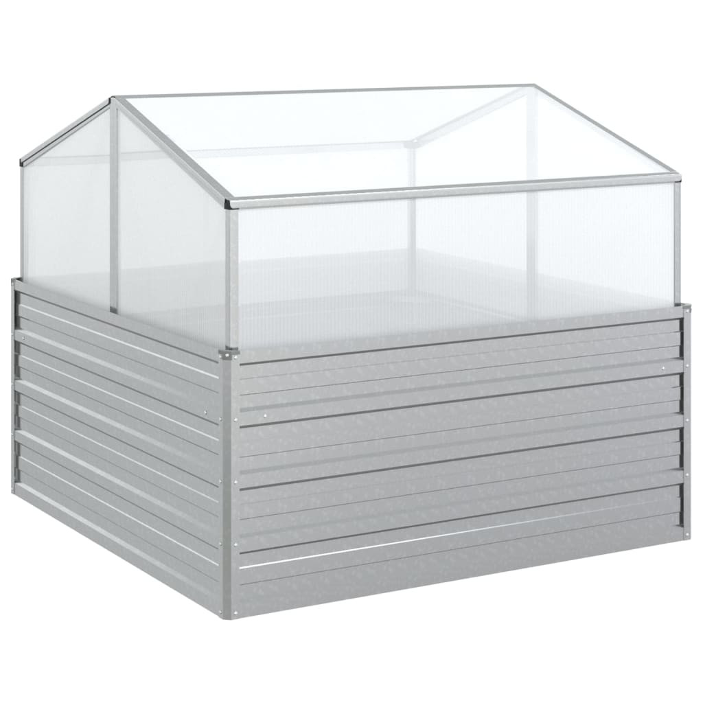 Podwyższona rabatka Srebrny 100 x 100 x 85 cm Stal vidaXL