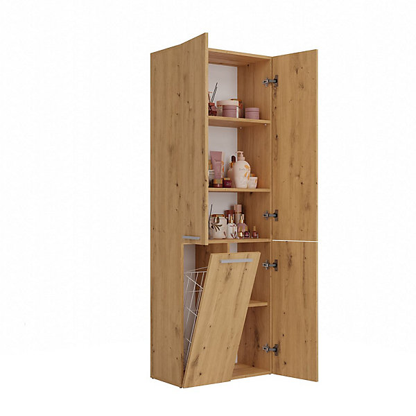 Meuble salle de bain, 174 x 30 x 60 cm, chêne artisan