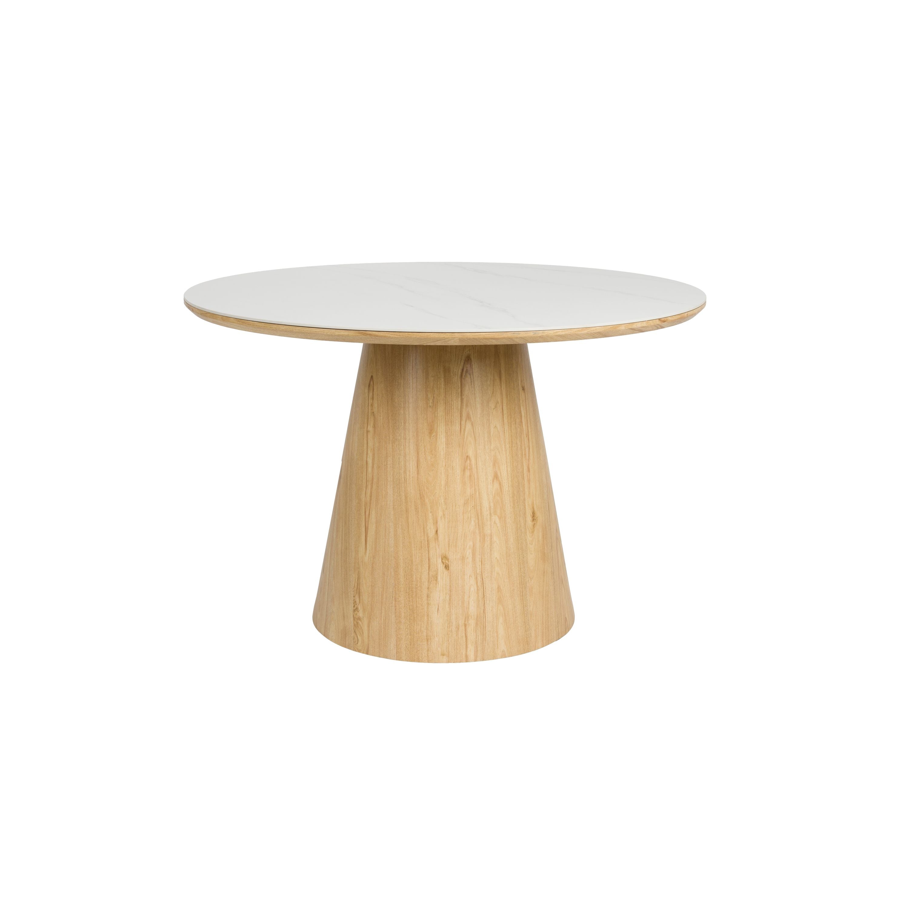 Housecraft Living Almira Eettafel Rond 115 cm Hout/ Marmerlook Naturel