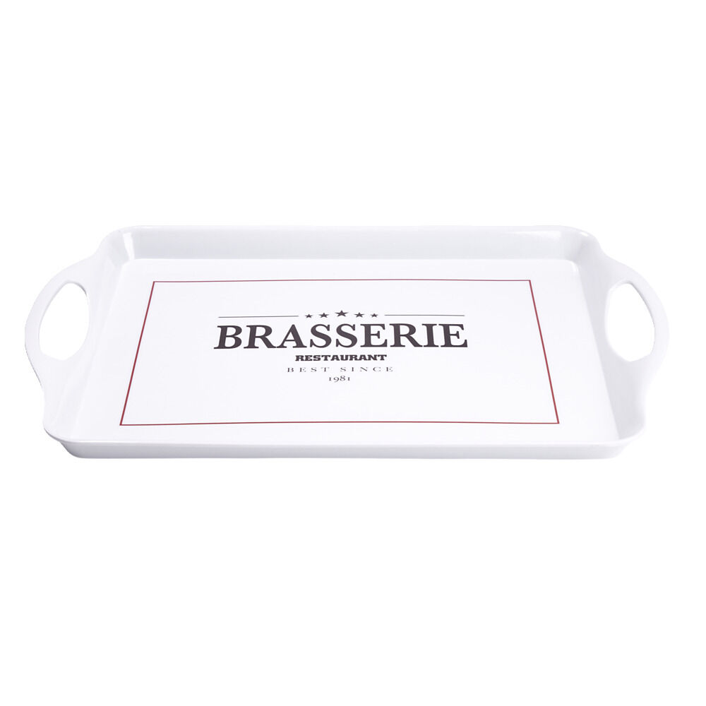 Plateau rectangulaire brasserie restaurant blanc 34x50,5cm