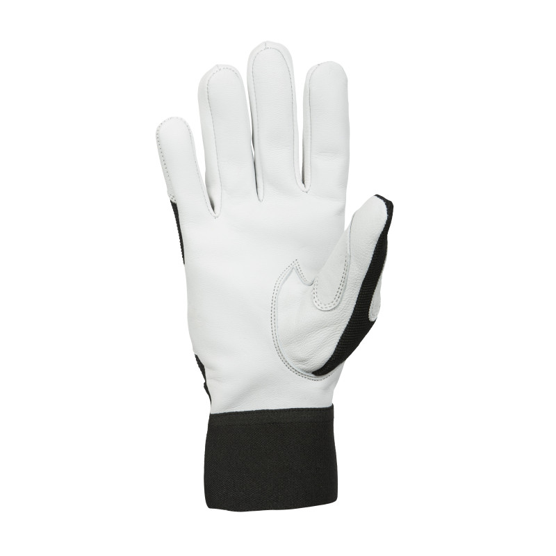 Paire de gants de jardin blancs et noirs en cuir taille 7 GERIN