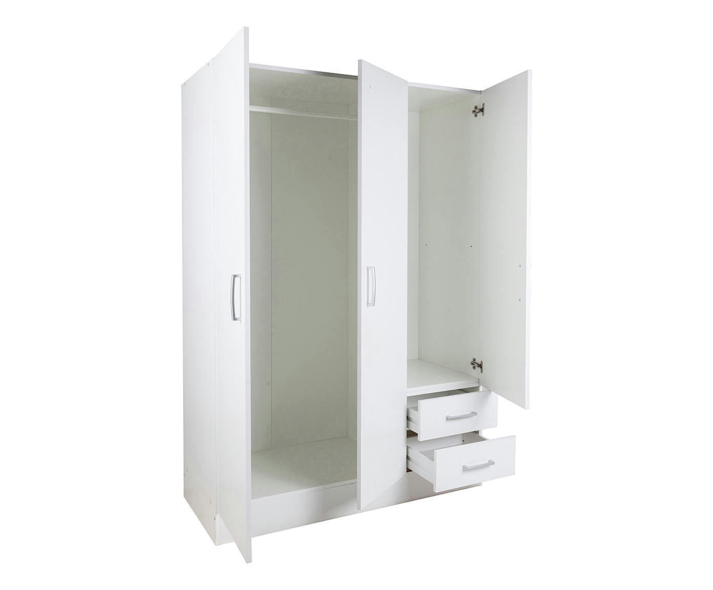 - Armoire à 3 portes effet bois blanc