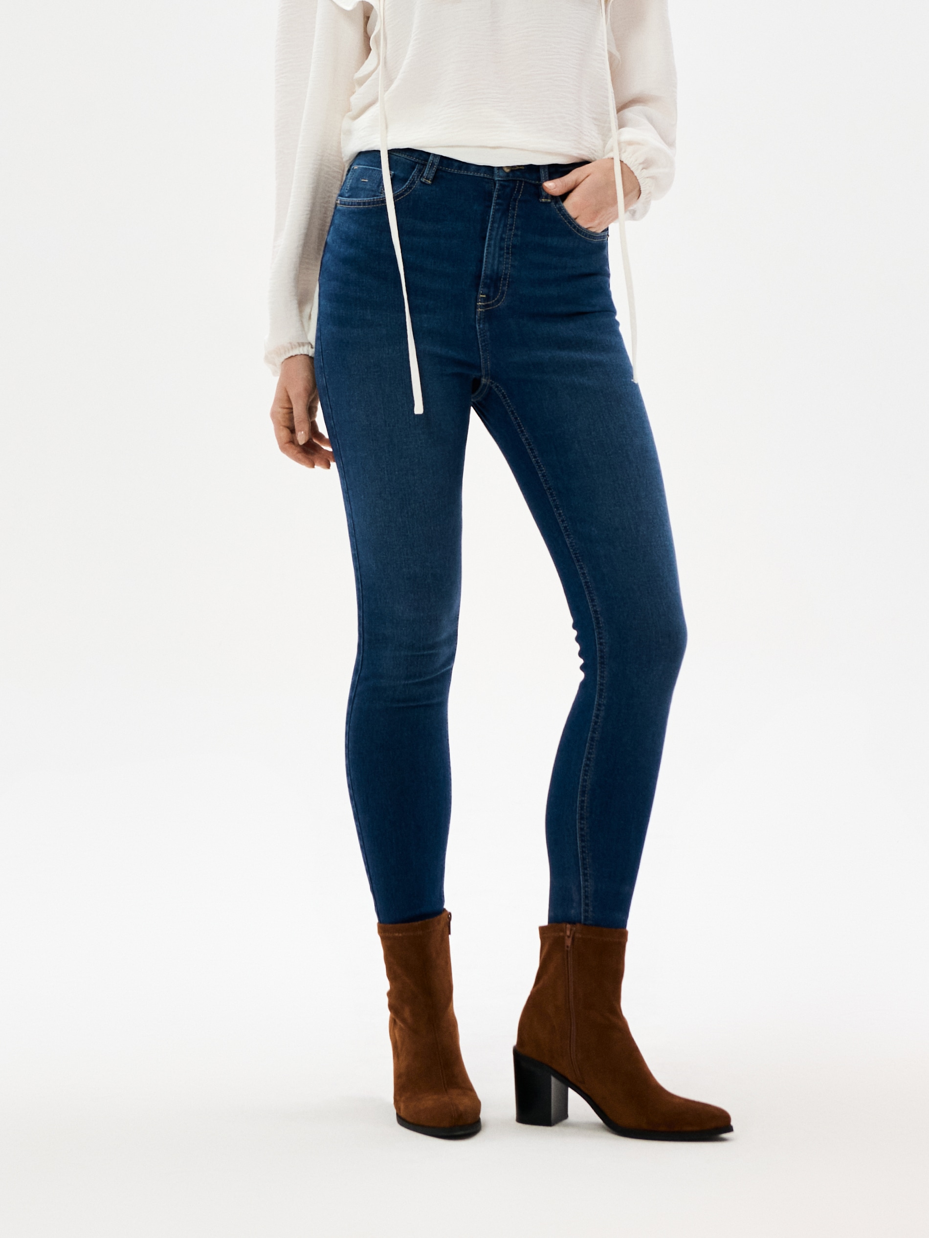 Jeansy skinny high waist