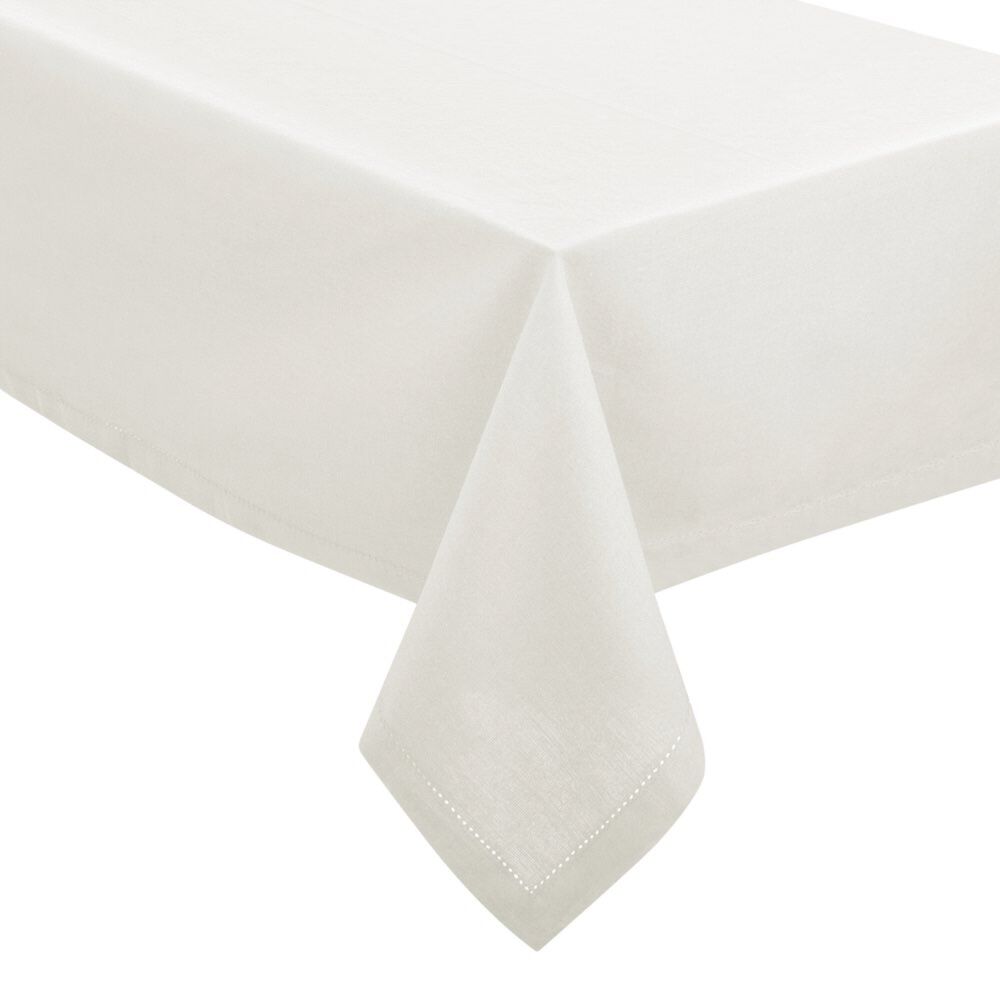 Toalha de mesa CHAMBRAY branca em algodão 140x240cm