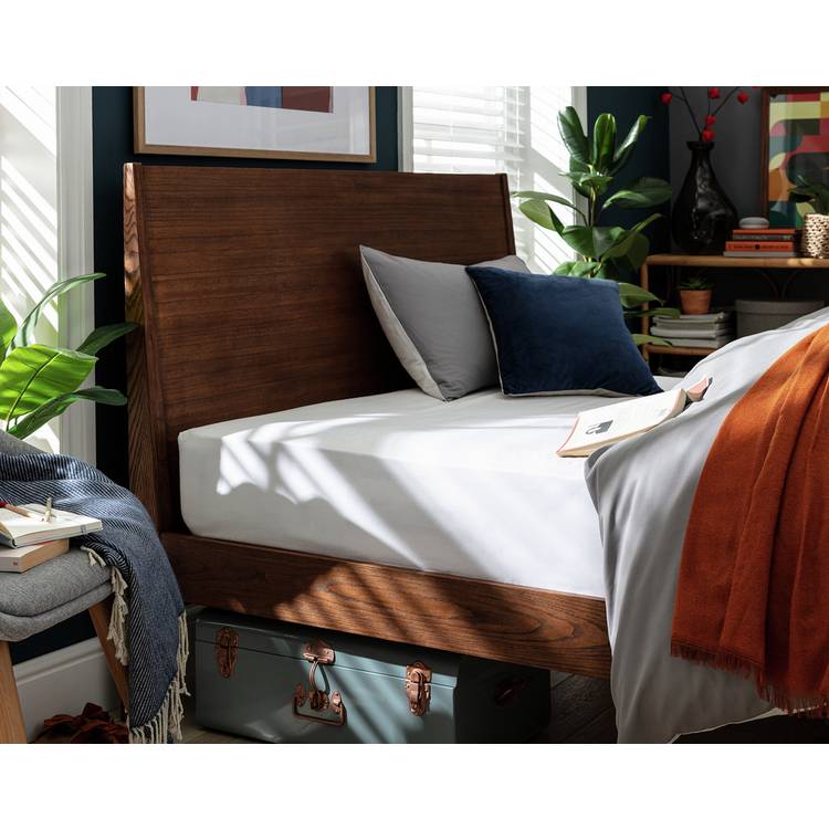 Habitat Cotton Rich 180 TC Plain White Fitted Sheet - Single