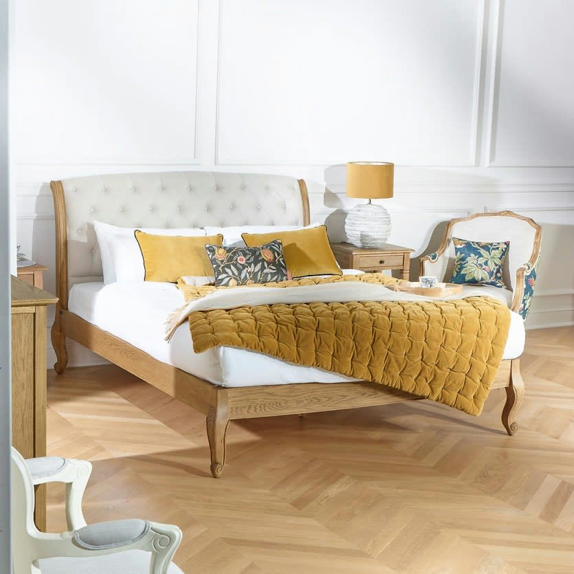 RICHARD - Lit double 160x200 en chêne teinte naturelle