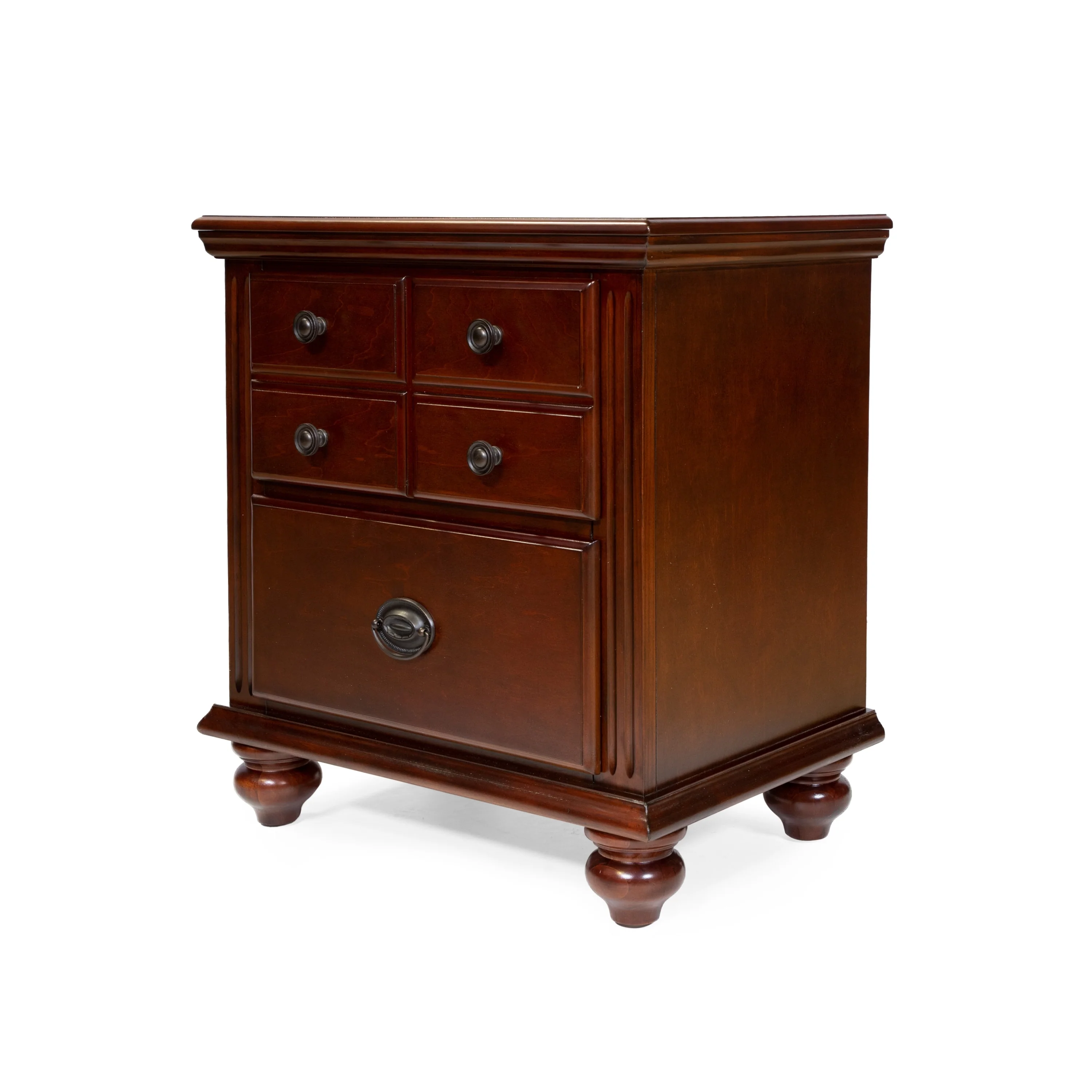 Sibu Traditional Cherry Solid Wood 2-Drawer Nightstand by Furniture of America