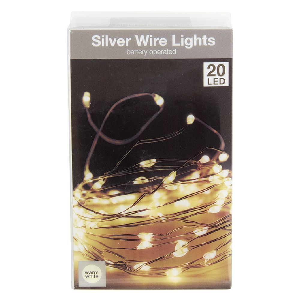 Guirlande électrique fil cuivre 20 microLED 1m d'éclairage blanc chaud