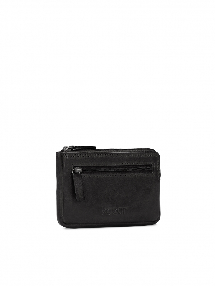 Lockable key case made of grain leather