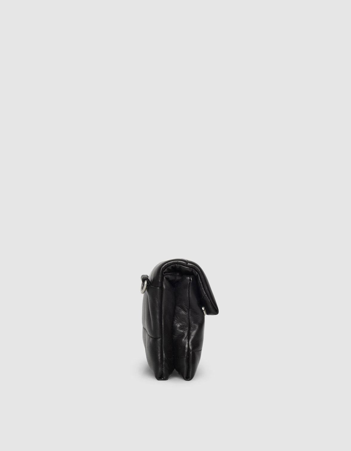 Pochette bandoulière noire cuir matelassé Femme