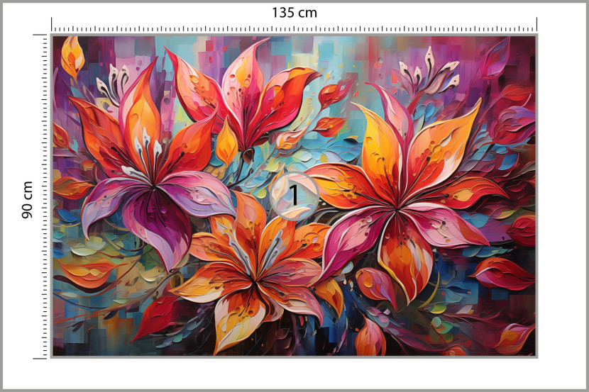Fototapeta Abstrakcyjne Kwiaty W Stylu Vintage 135x90cm