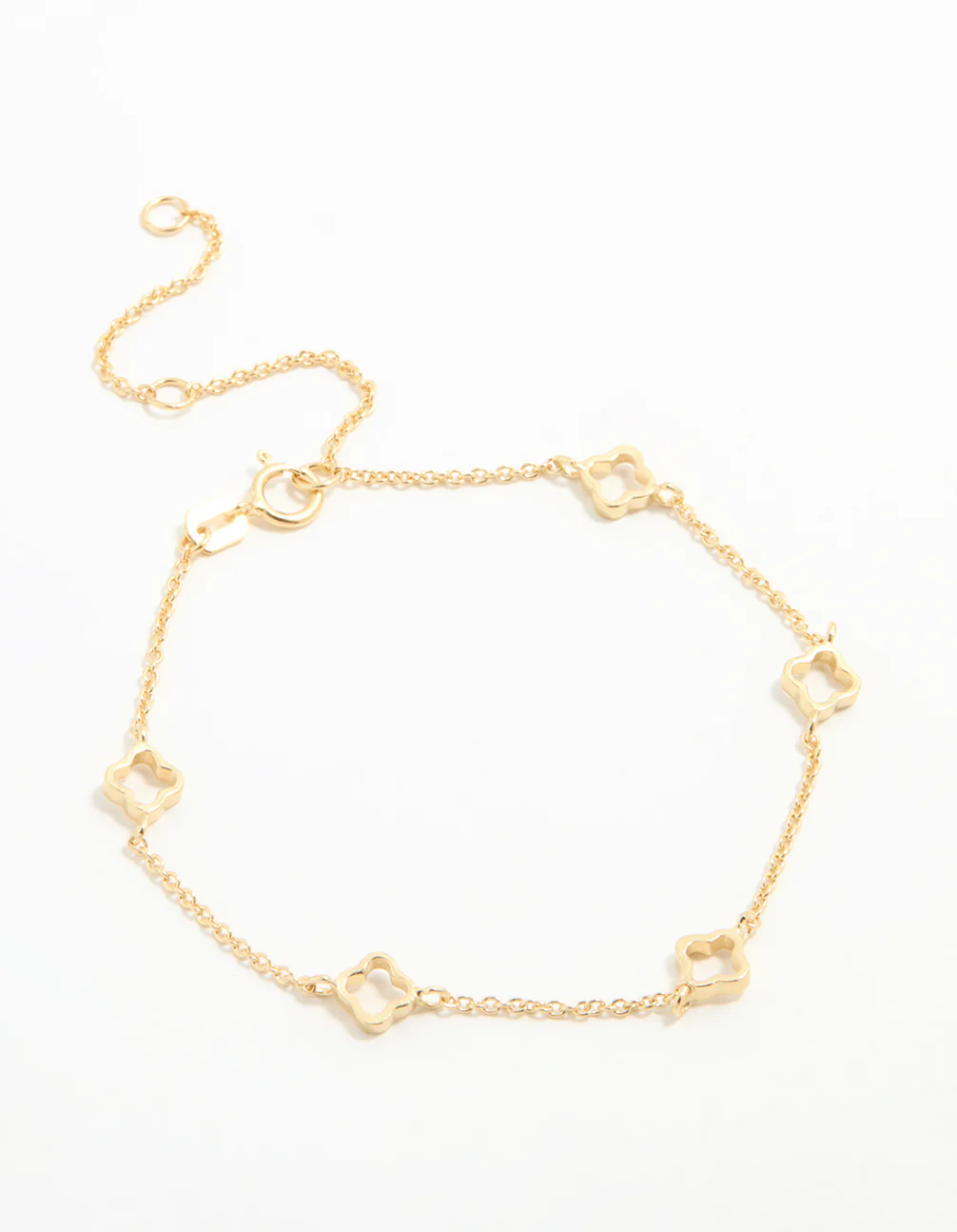 Gold Plated Sterling Silver Flower Statement Bracelet