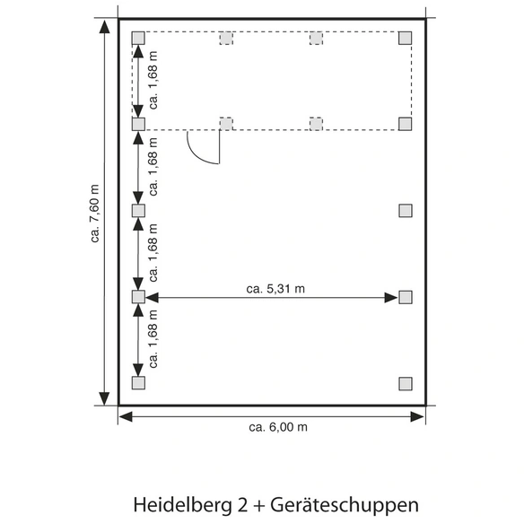 Geräteraum »Berlin 2«, BxT: 556 x 193 cm, geeignet für: Carport
