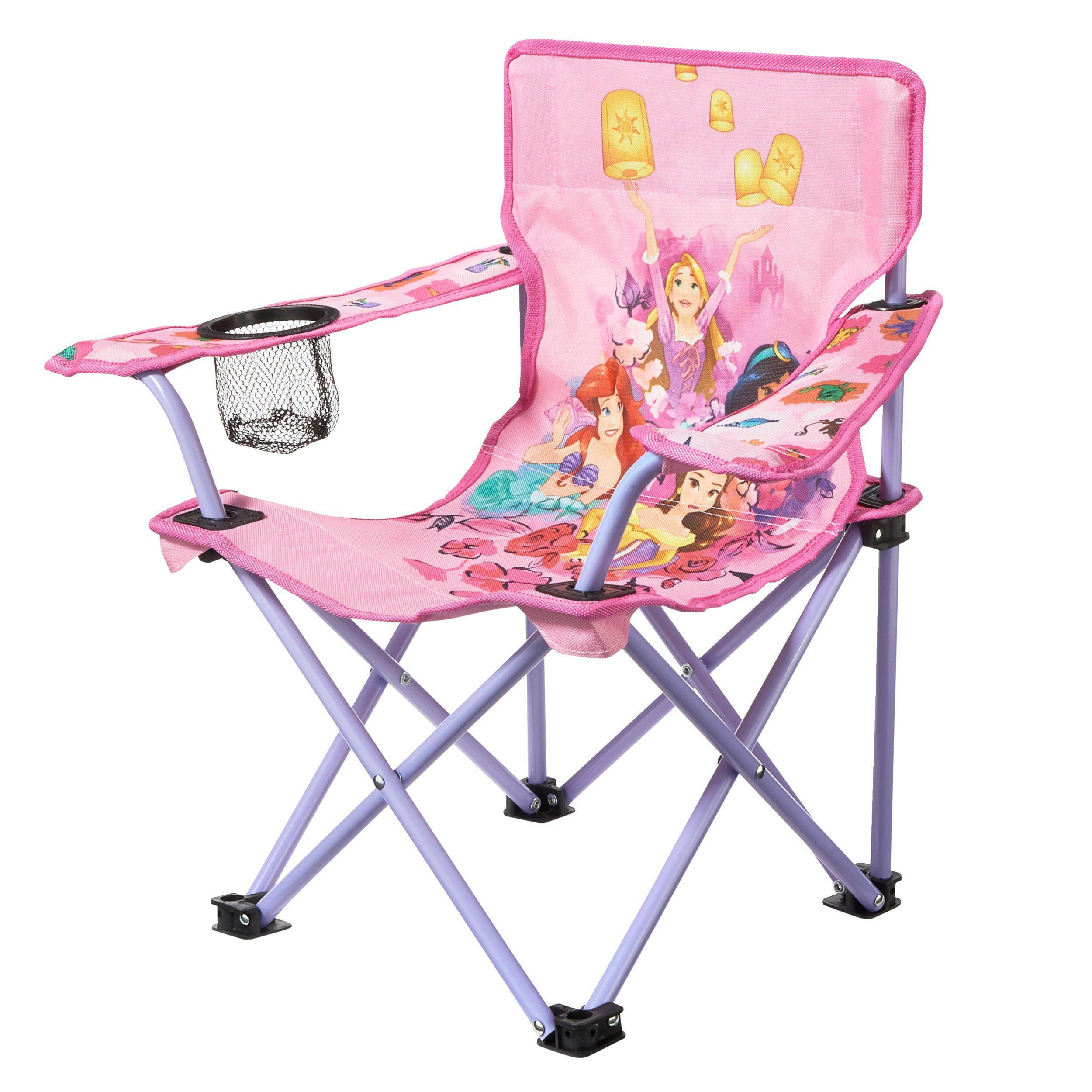 Disney Princess Kids' Folding Quad Camping Chair w/ Cup Holder & Carry Bag