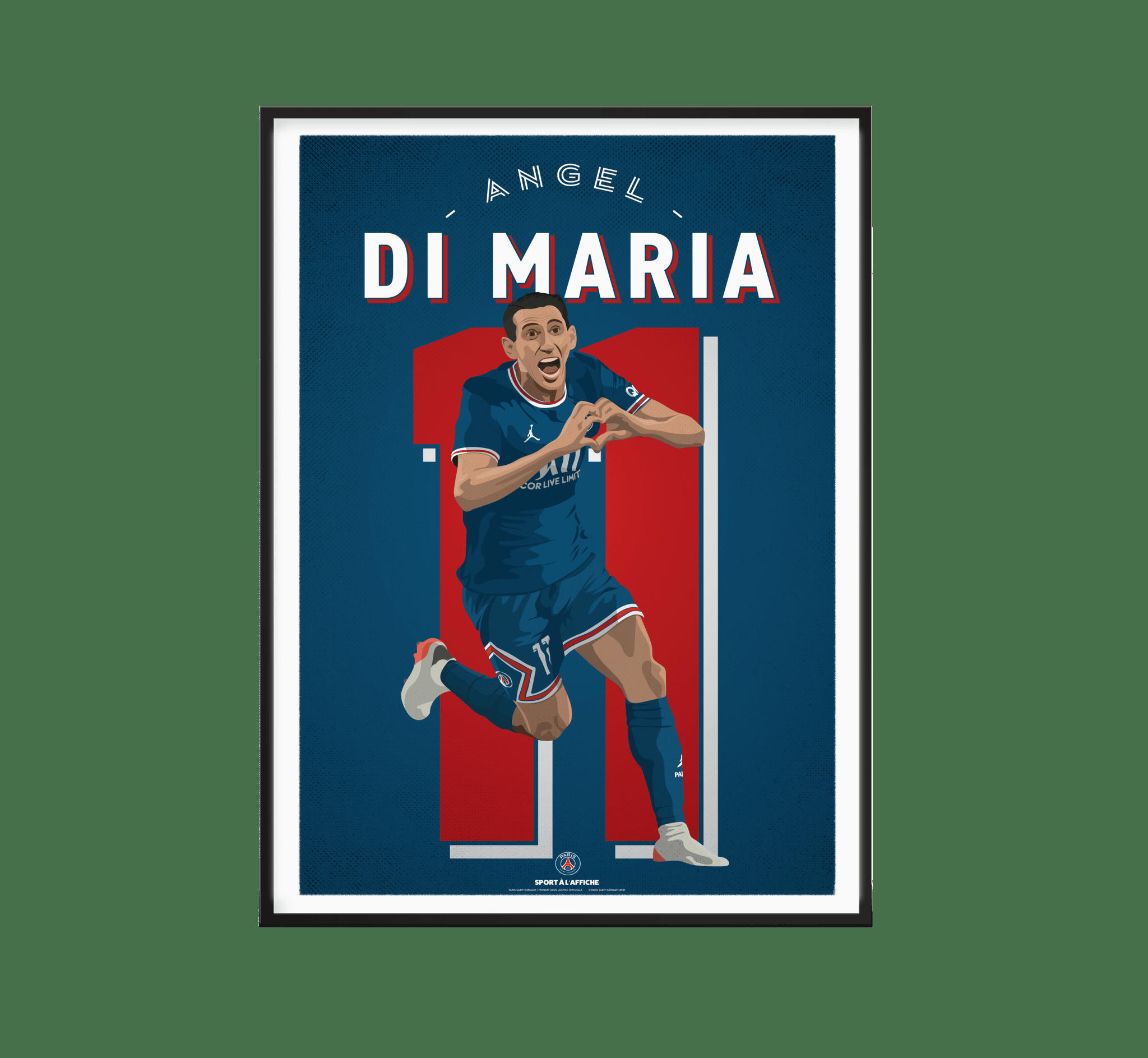 PSG - Affiche Football PSG - Illustration Angel Di Maria 30 x 40 cm