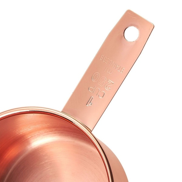 4 Pieces Stainless Steel Measuring Cup Set for Baking Cooking, Copper-Plated