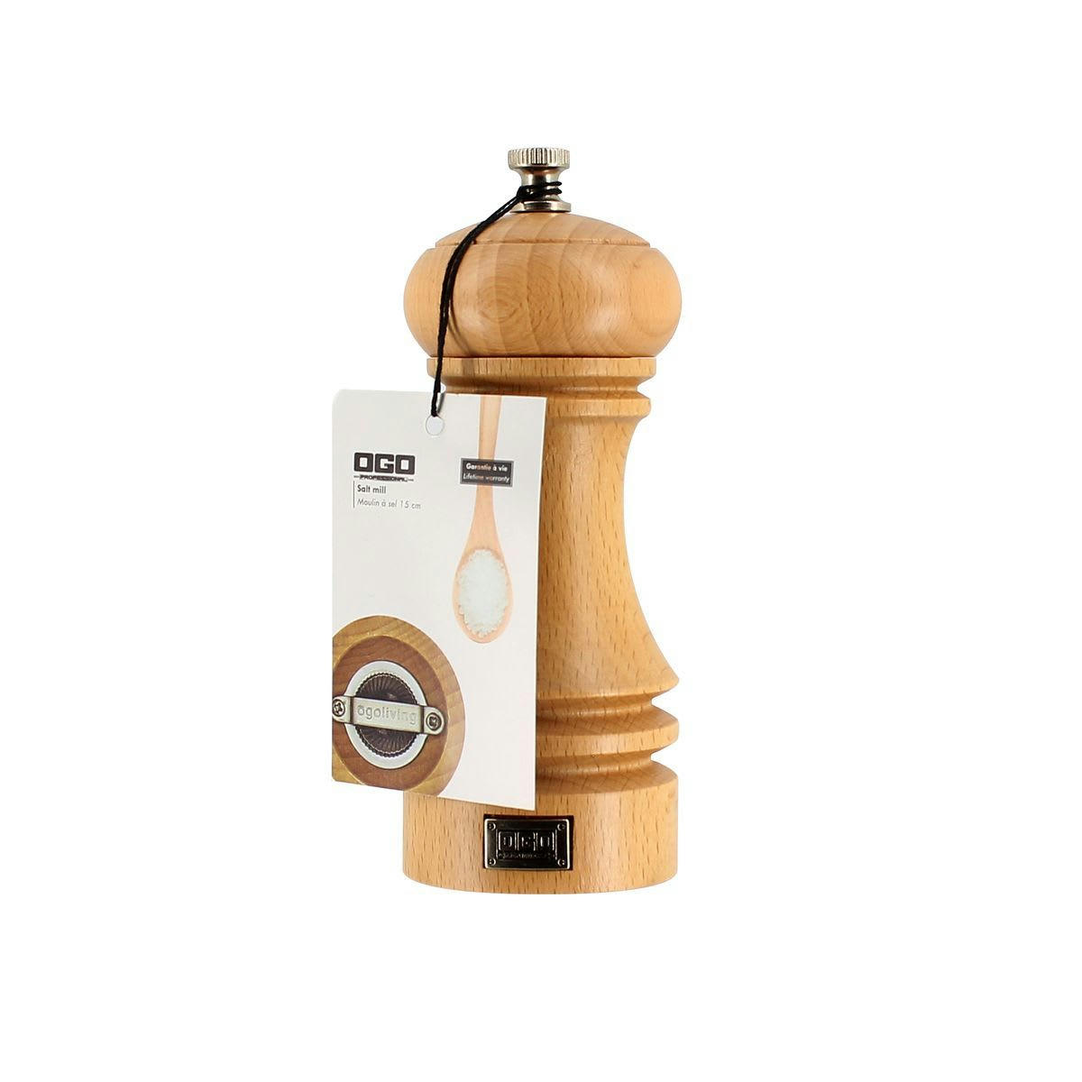PROFESSIONNEL - Moulin à sel en bois 15cm