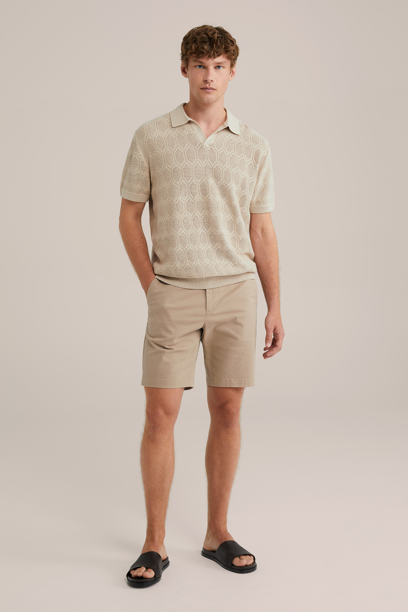 Heren Regular fit gehaakte polo