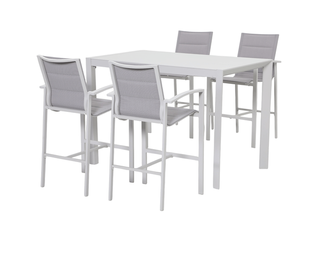 Boston-Jette 4 Seater Bar Dining Setting Bundle - Bone