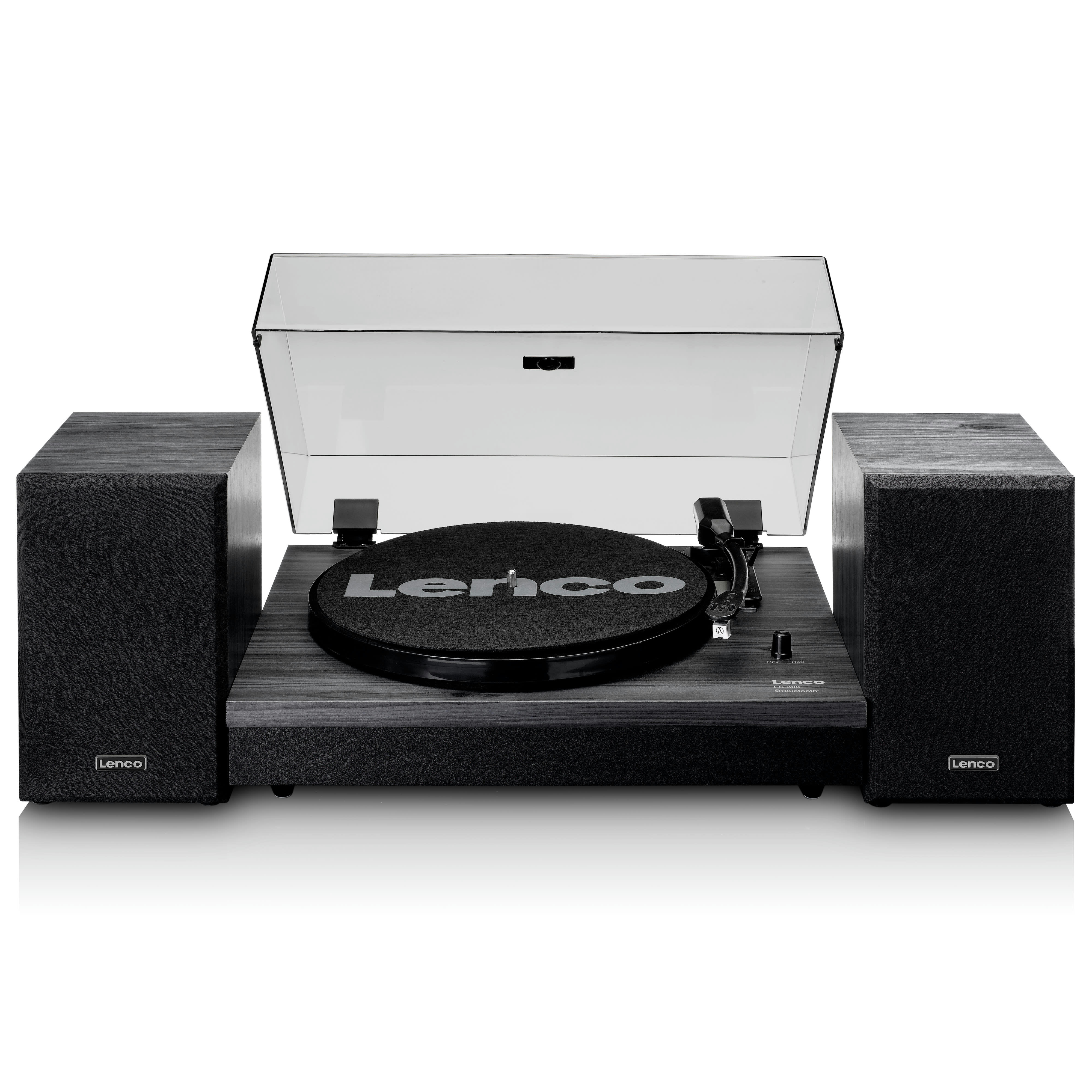 - Platine vinyle avec deux haut-parleurs externes noir
