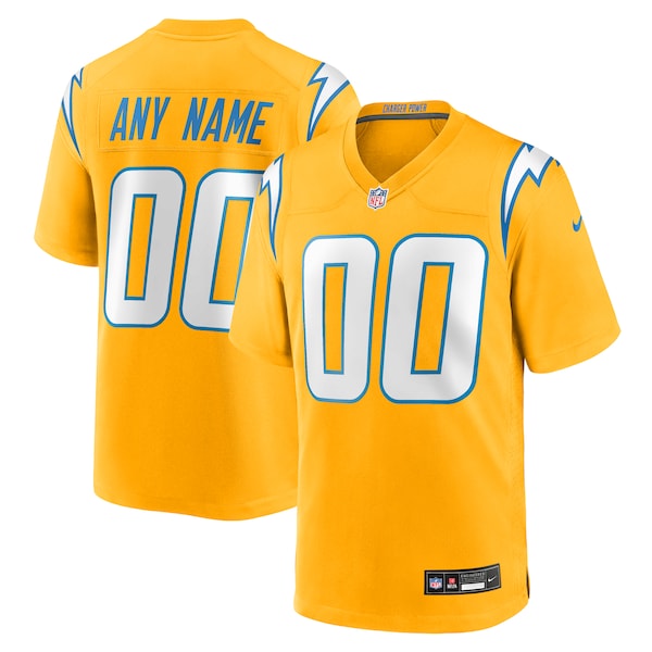 Los Angeles Chargers Nike Alternate Charger Power Game Custom Jersey - Gold/Royal/Powder Blue/Navy
