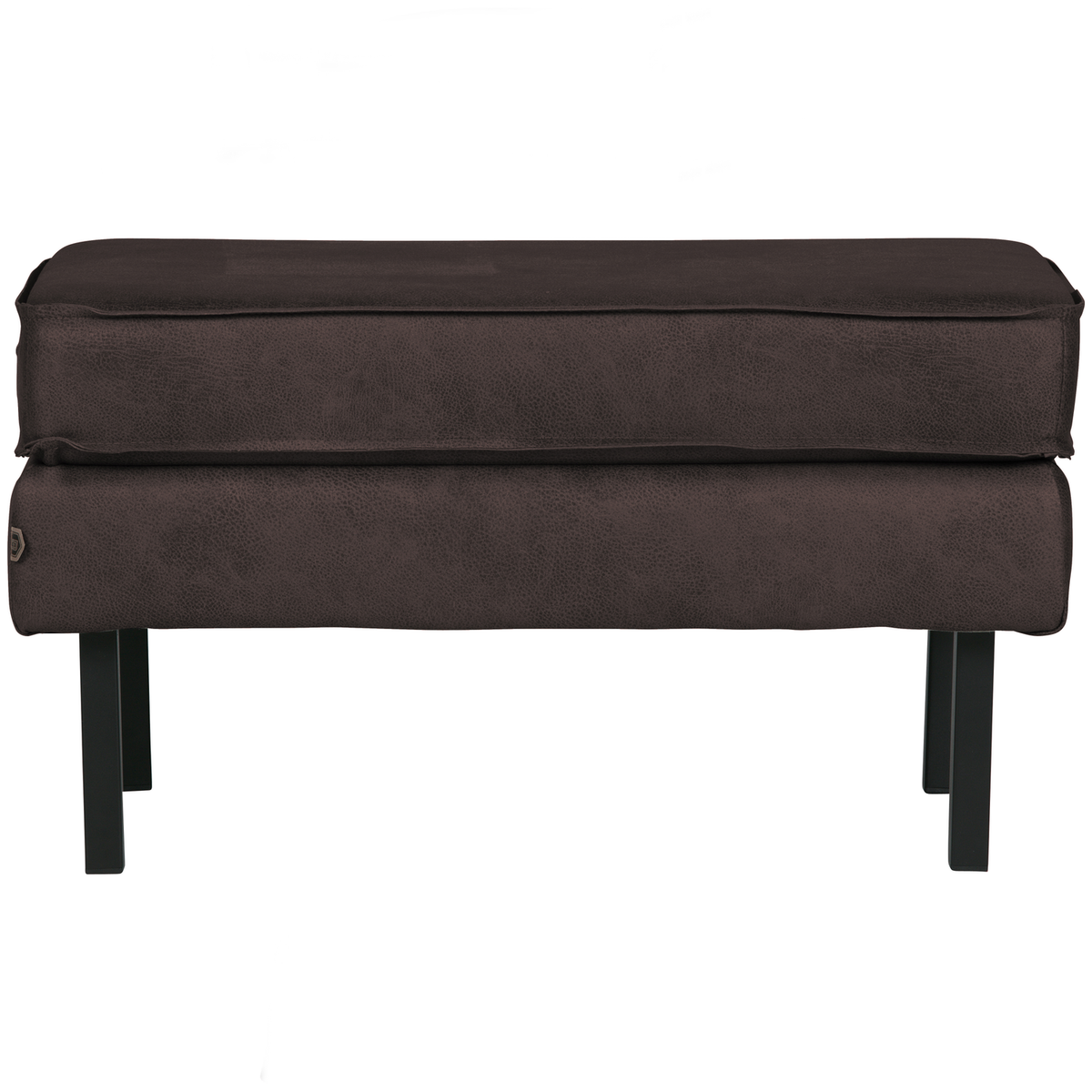 WOOOD hocker op poten Rodeo - Eco-leder - Zwart - 45x84x54