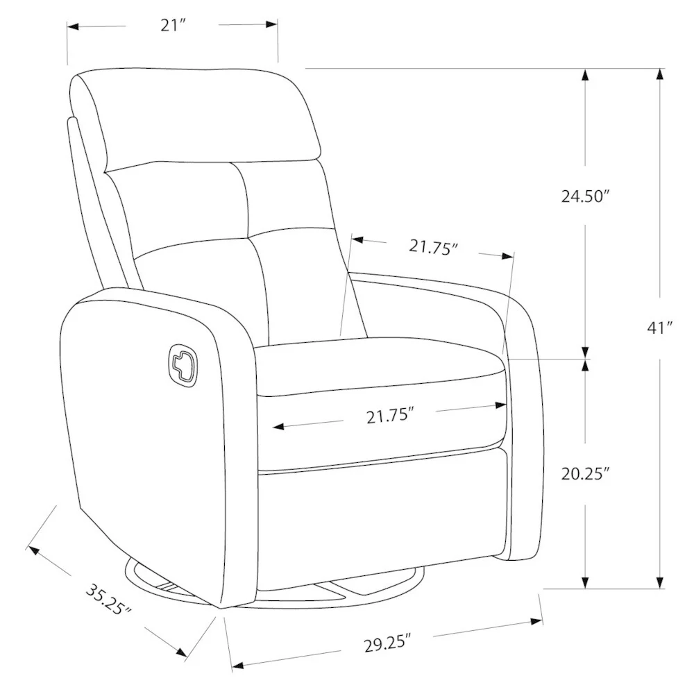 White Bonded Leather Glider Recliner