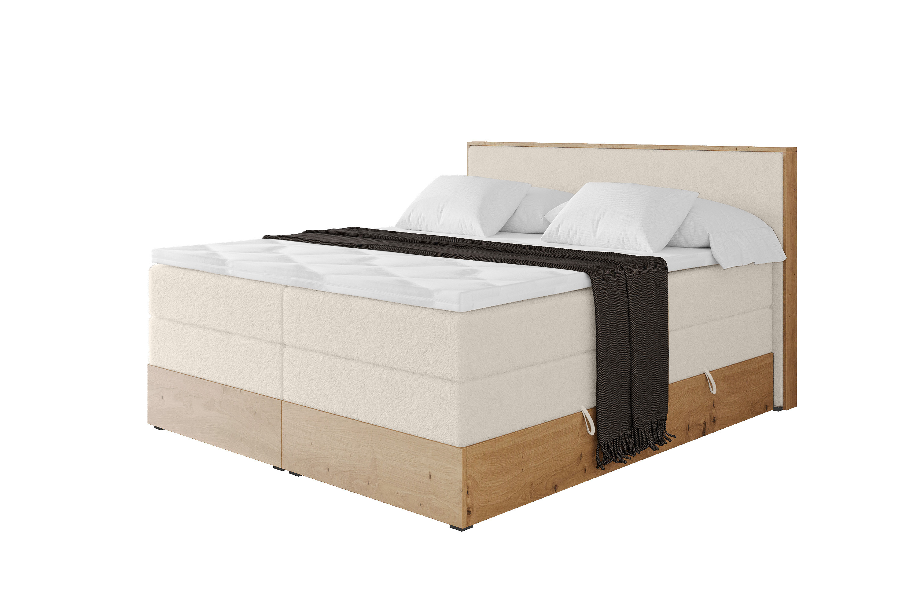 Łóżko kontynentalne z pojemnikiem i materacem H3|H4 LOLLI9 KING 120x200