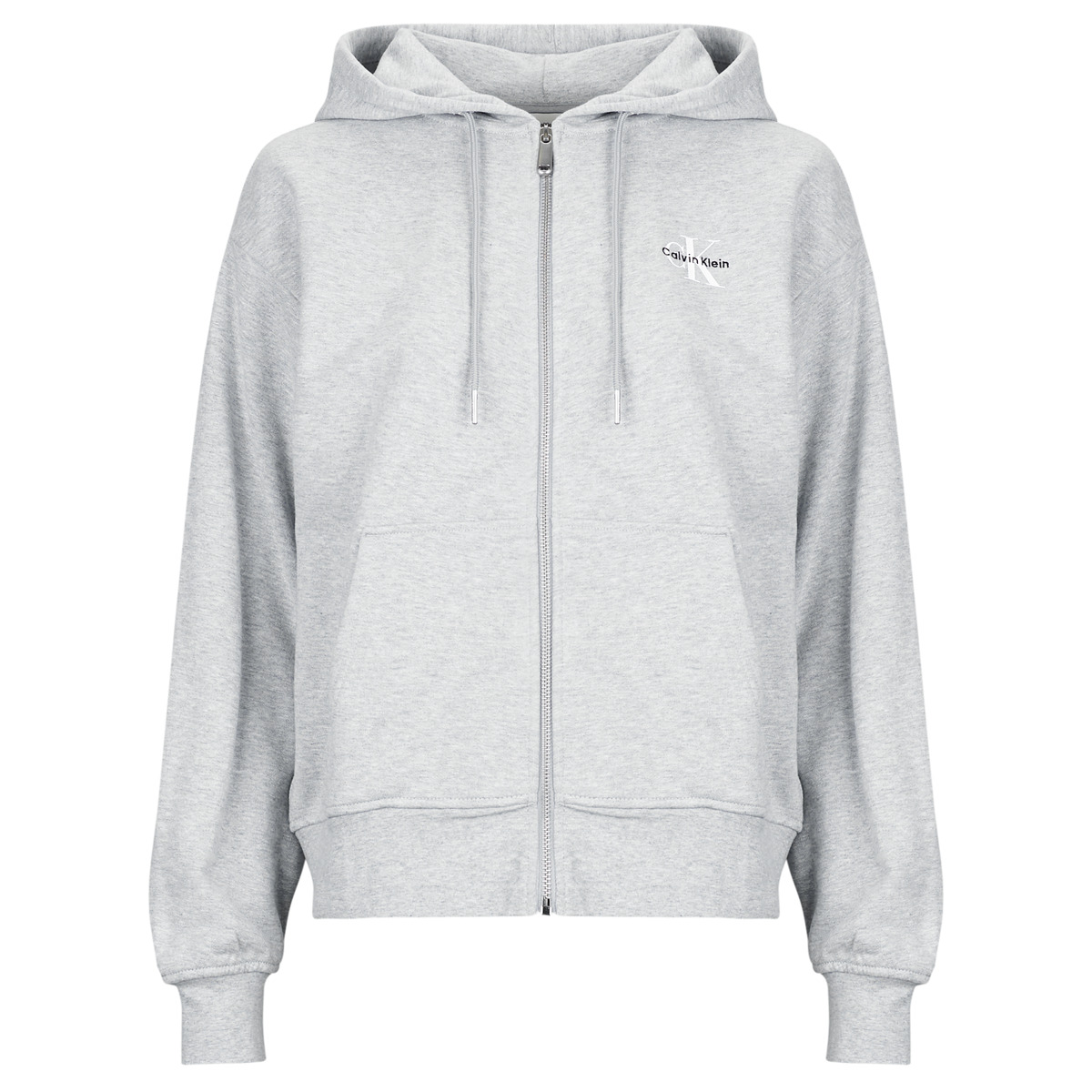 Calvin Klein Jeans - MONOLOGO FRENCH TERRY FZ BFHOOD - Grey