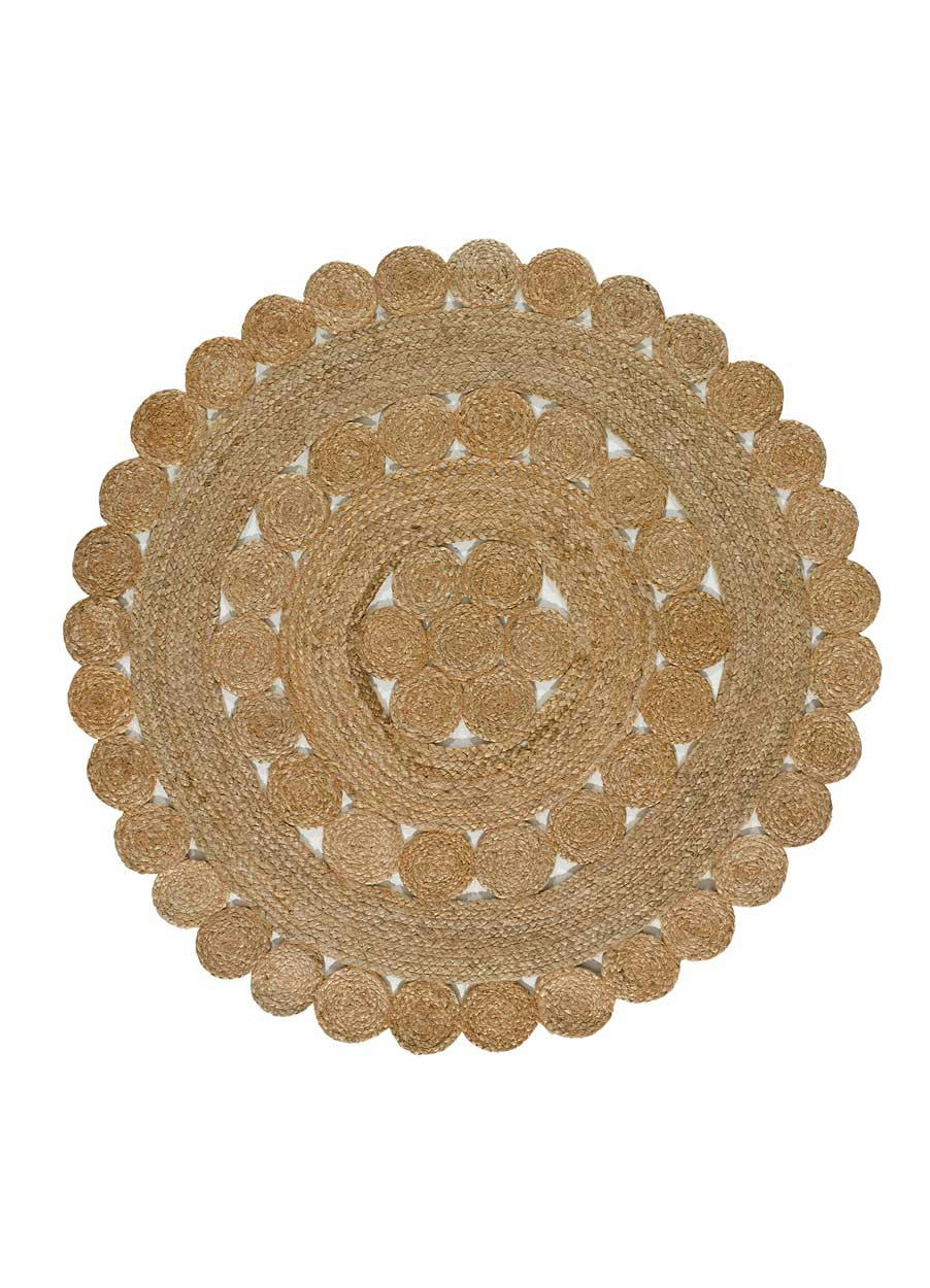 DOTTY - Tapis rond en jute naturel, 90X90 cm