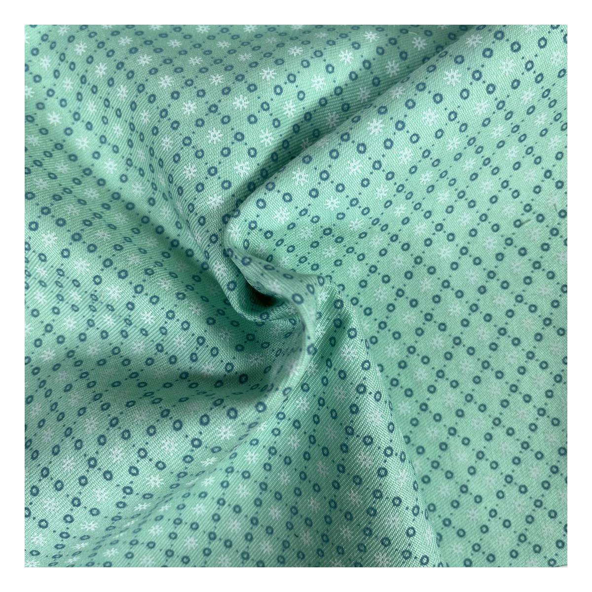Mint Diamond Dots Polycotton Print Fabric by the Metre