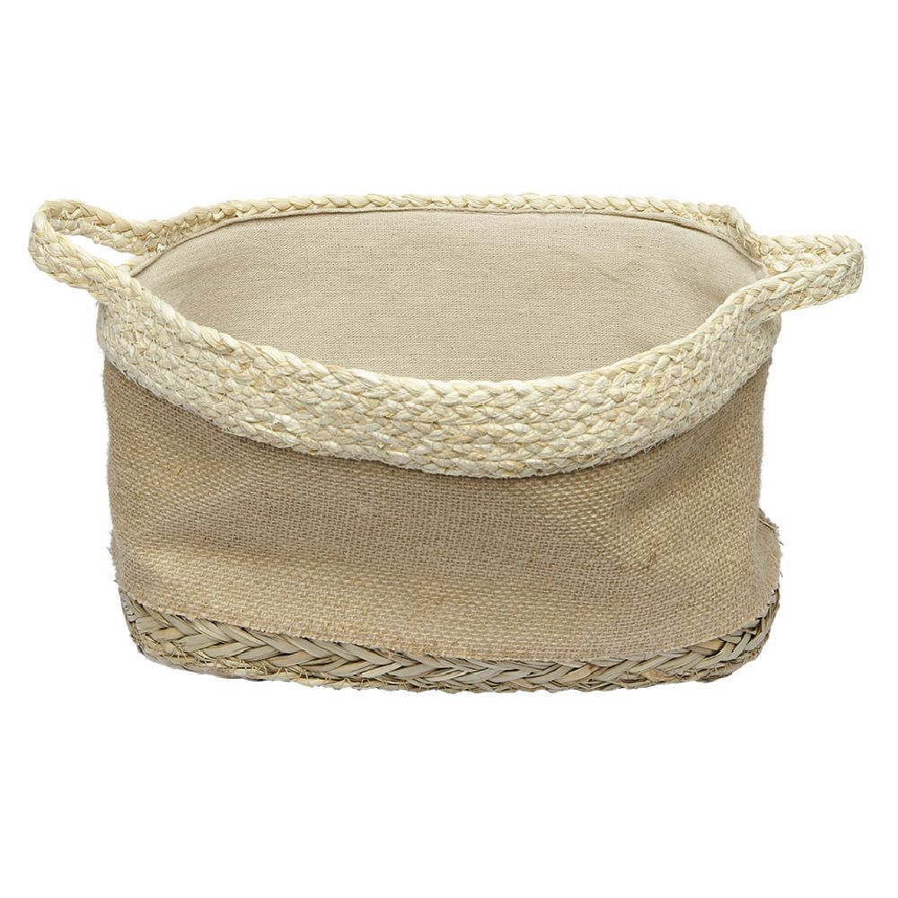 Panière rectangulaire en jonc naturel L29x23 cm