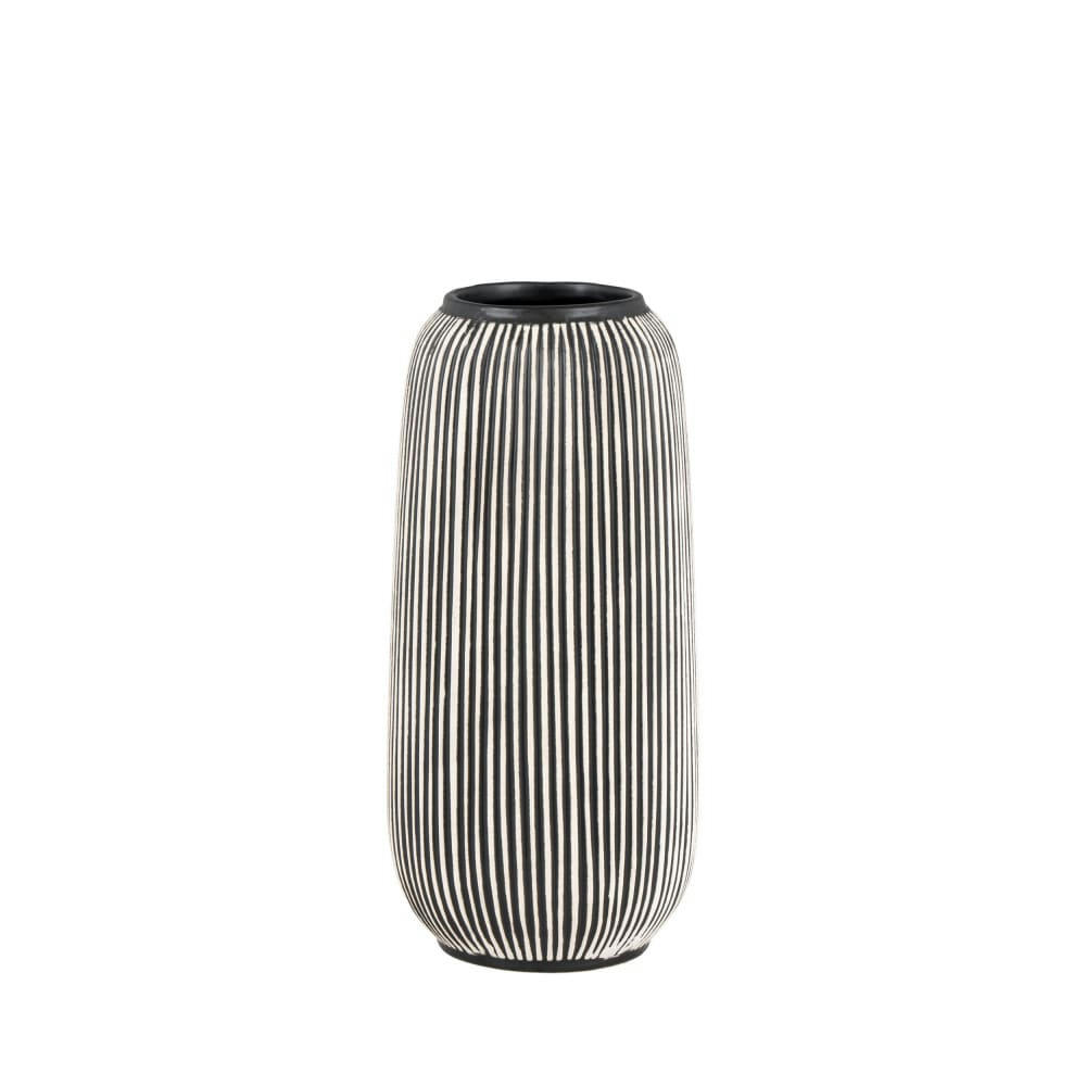 FÈS - Vase en céramique D9cm noir / blanc