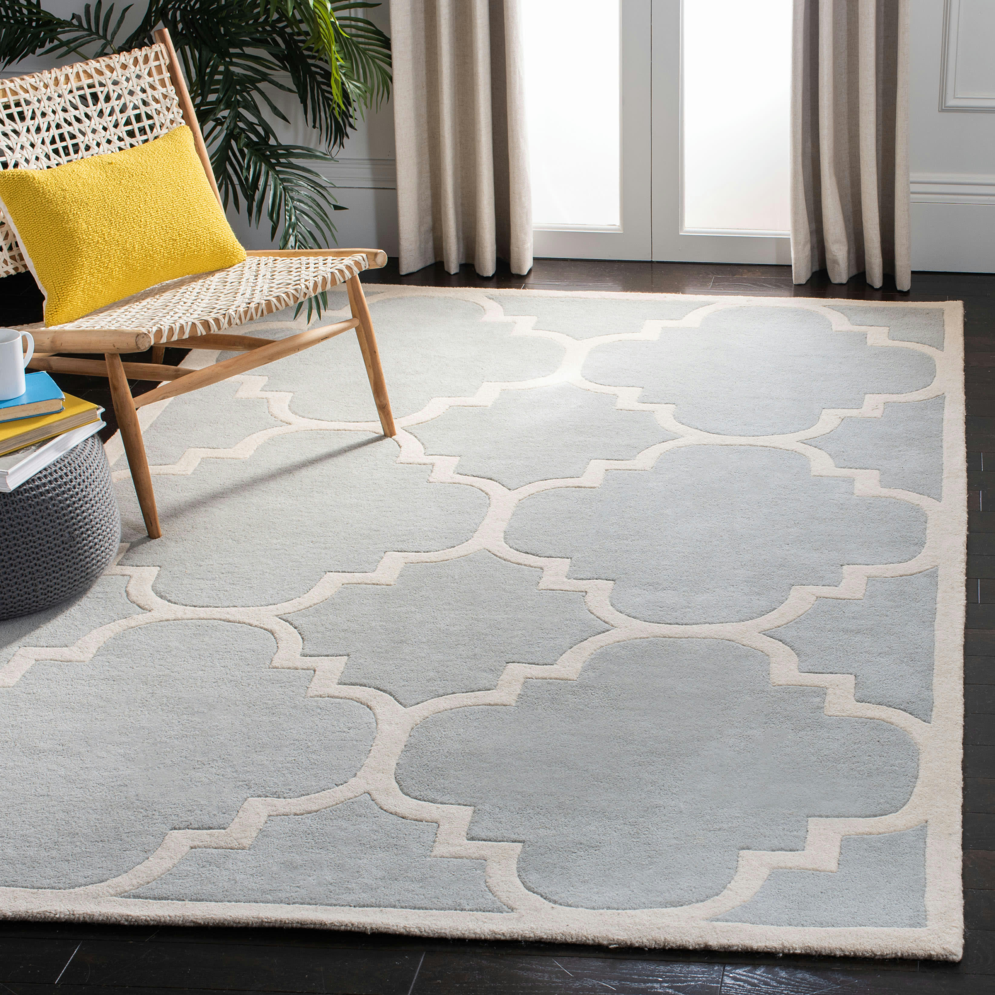 CHATHAM - Tapis de salon interieur en gris & ivoire, 152 x 244 cm