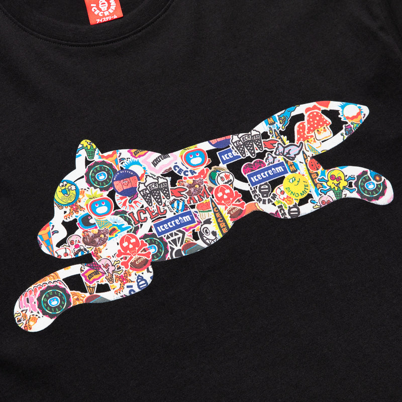 Ice Cream Stickers Tee - Black