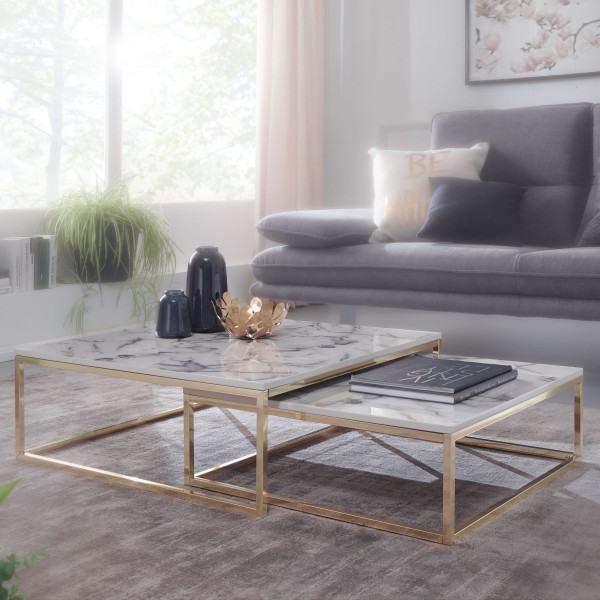 FineBuy Ustawiony stół mdf biały