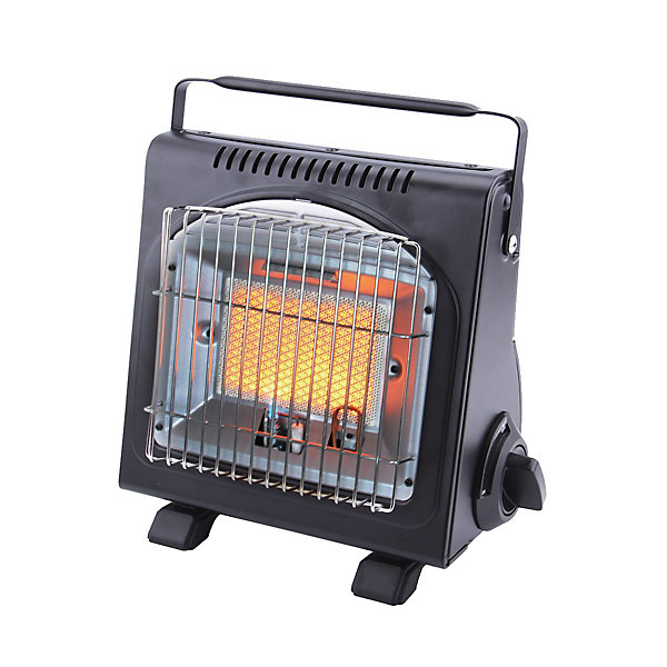 Chauffage à gaz portable 1700W Céramique   8 Cartouches gaz Allumage Piezo Thermocouple ODS Camping Pêche INTEC
