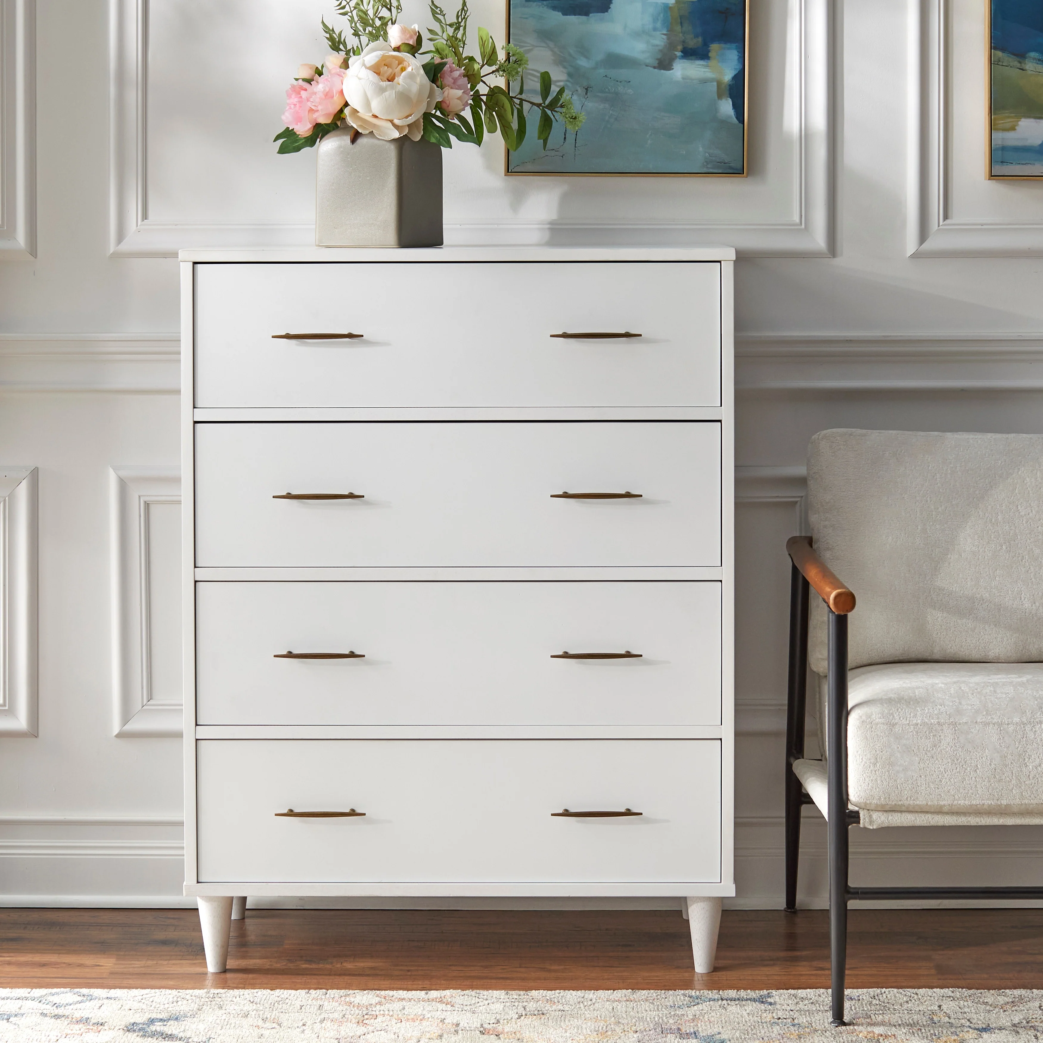 Lifestorey Ana 4-Drawer Mid-Century Modern Chest