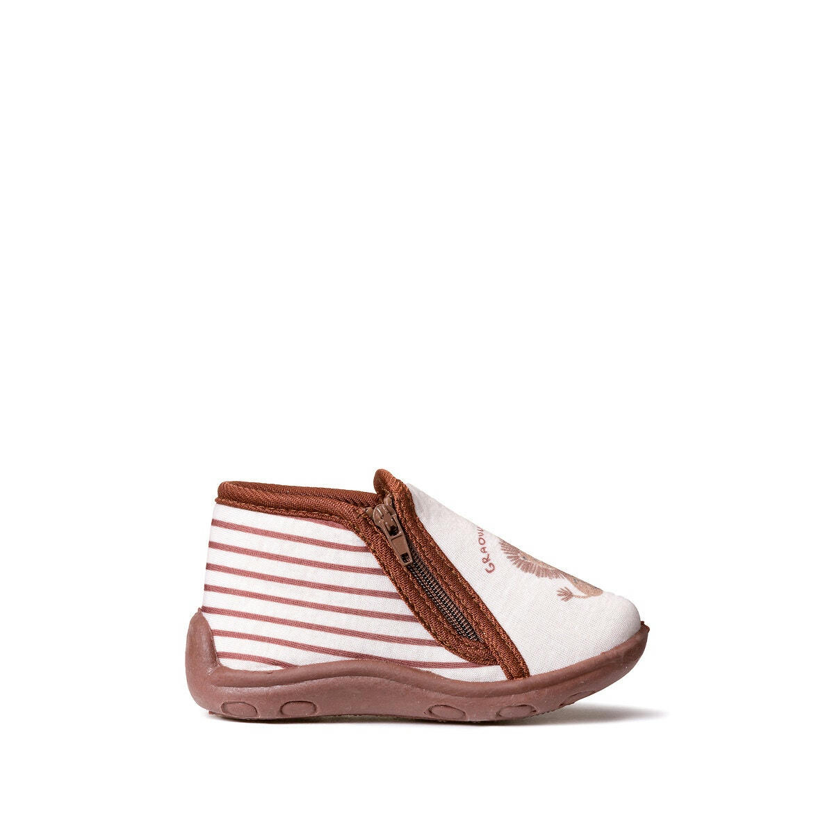 Chaussons zippés, motif lion
