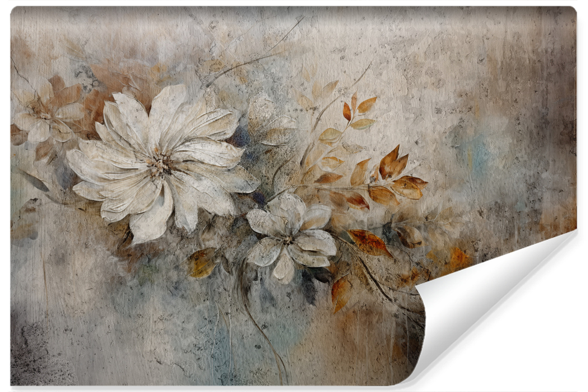 Fototapeta Kwiaty Retro Na Betonie 368x280cm