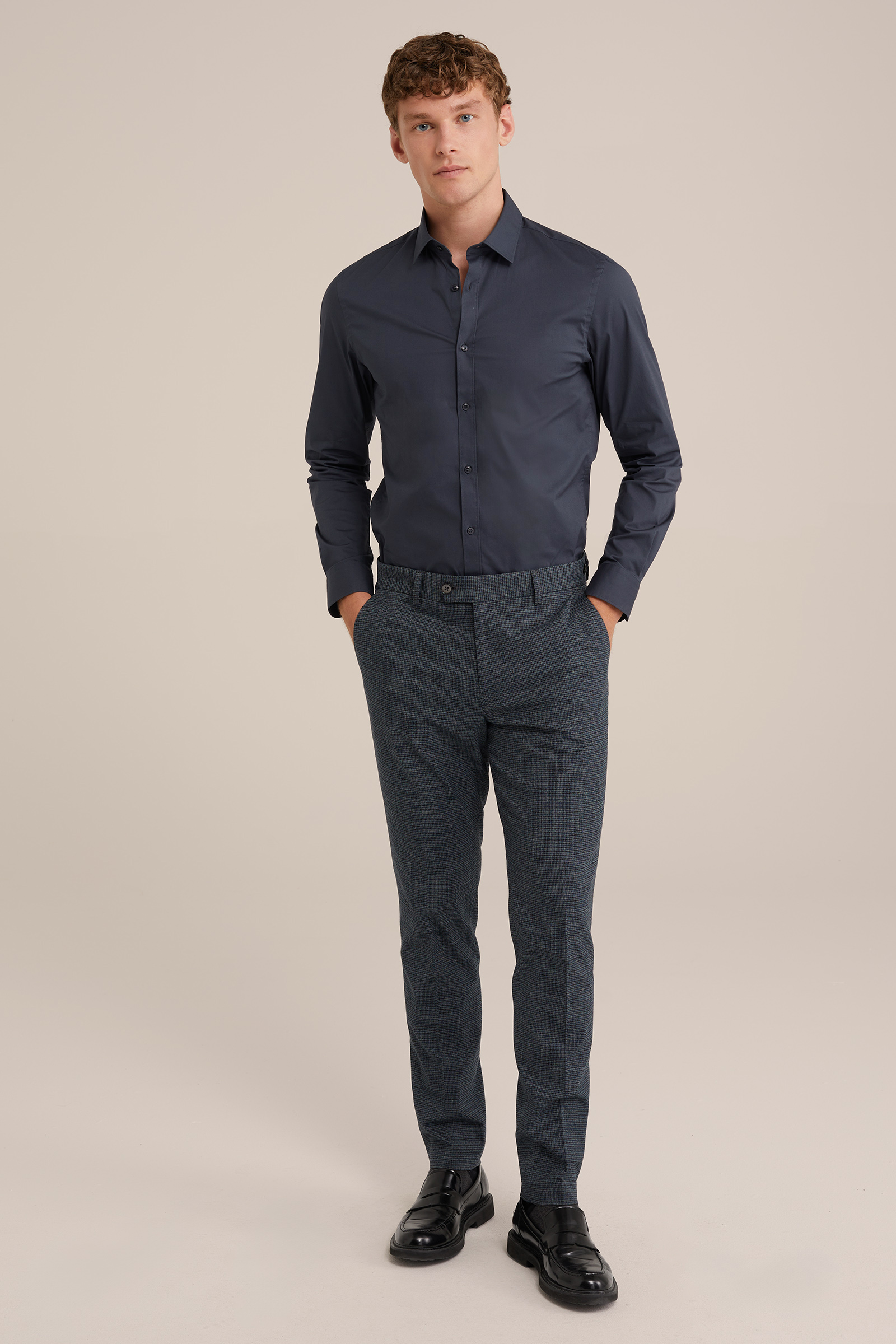 Heren Anti-odour slim fit overhemd met stretch