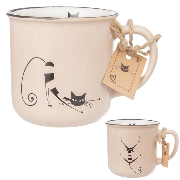 Kubek ceramiczny do kawy herbaty kot 350 ml