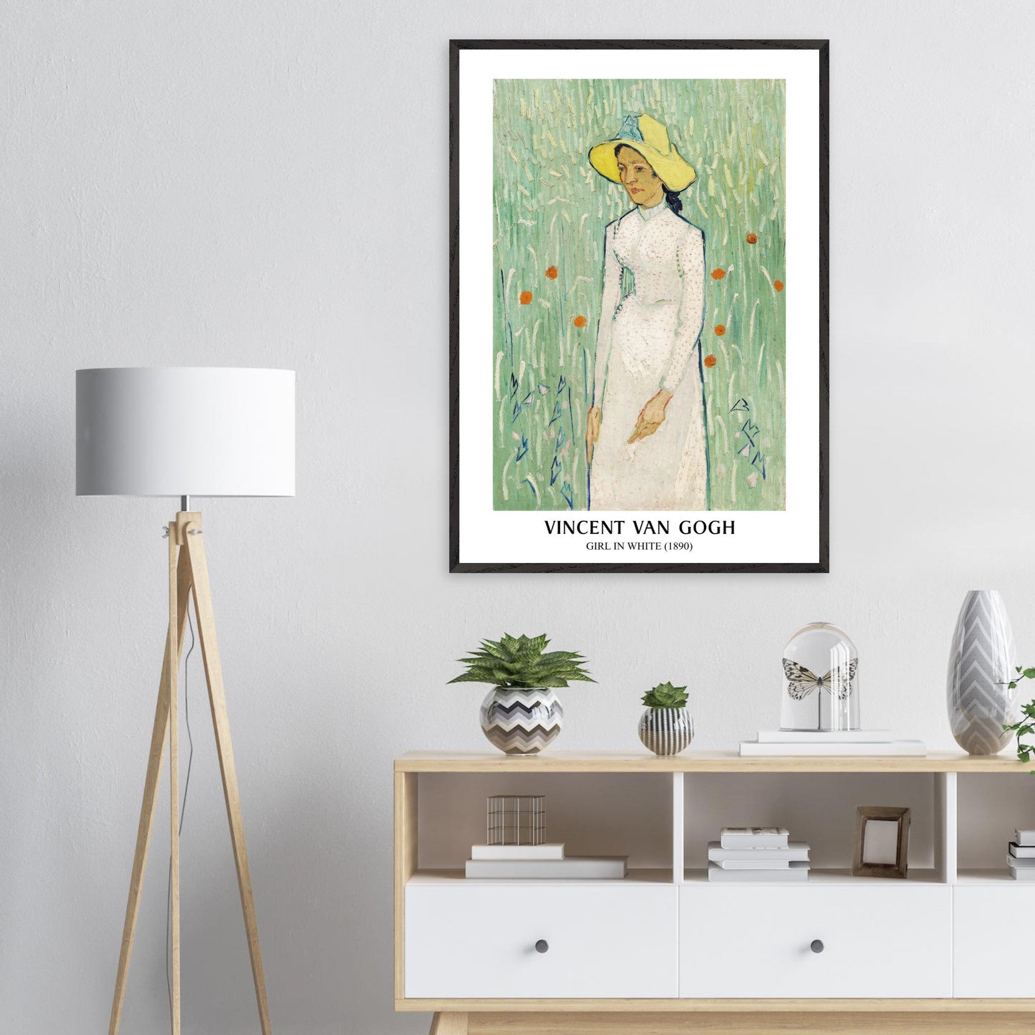 Artfulprints Poster Vincent van Gogh - Girl in white  - 70x100 cm - Groen