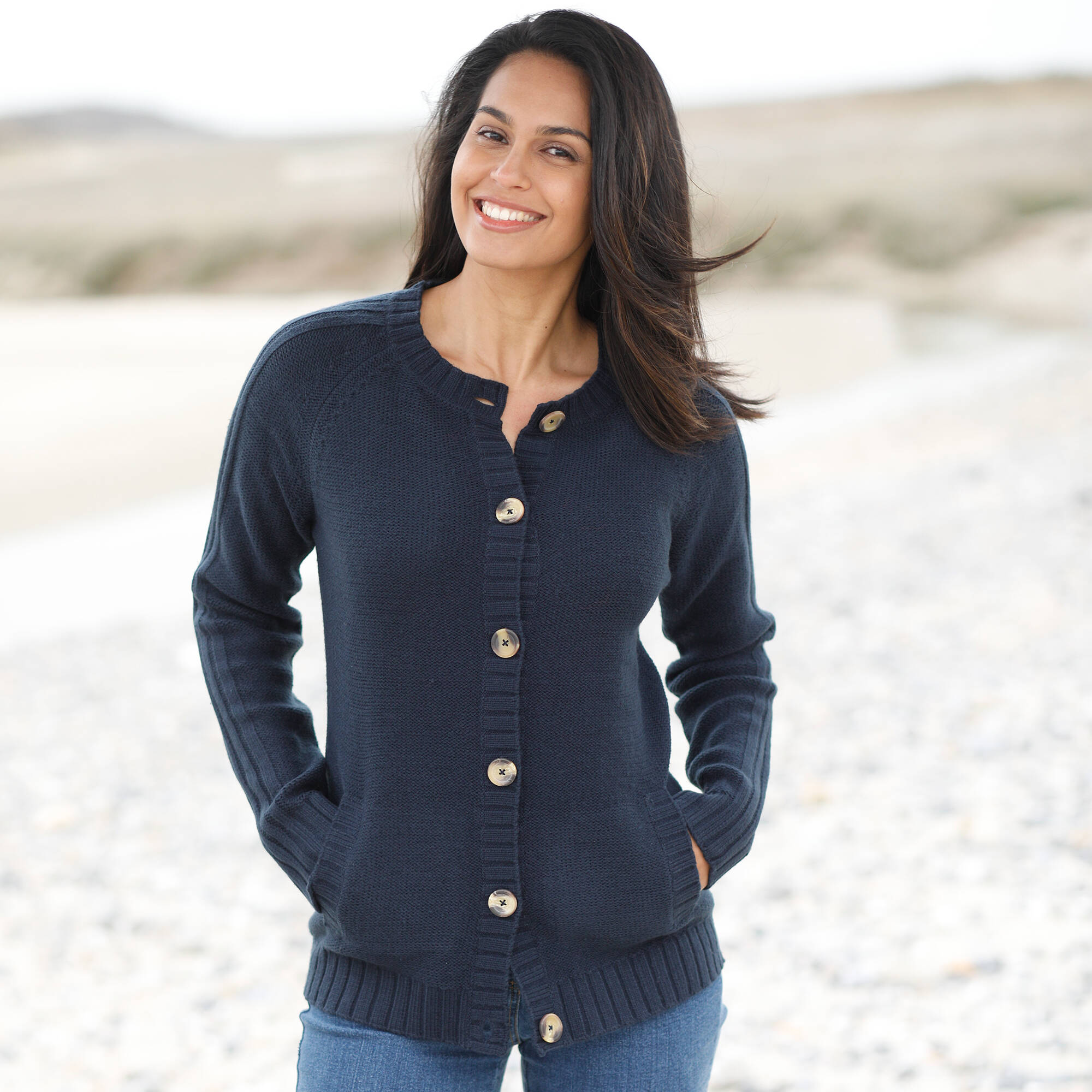 Cardigan boutonné maille fantaisie