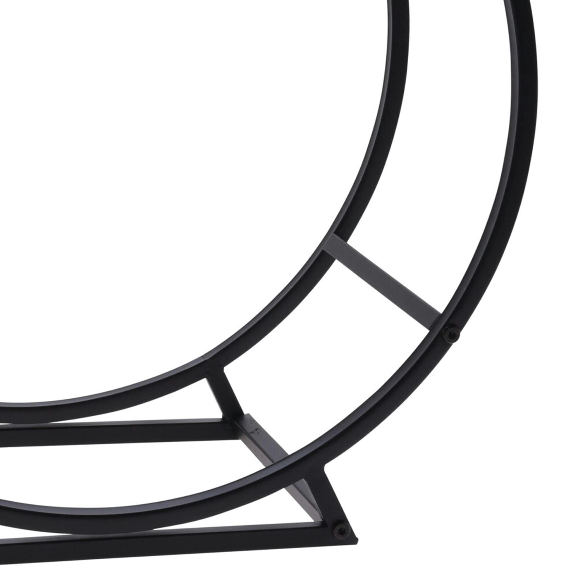 - Range bûches cercle pour intérieur en métal noir 50x25x51.5cm